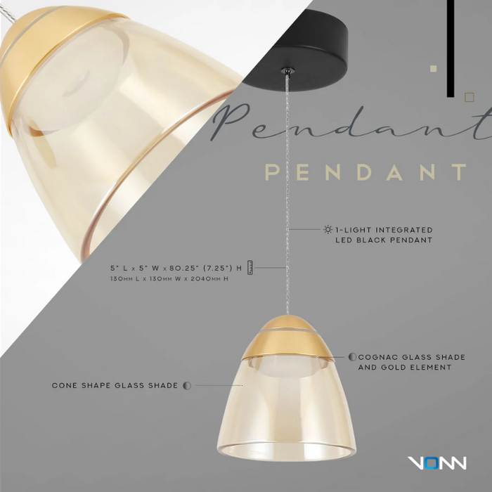 VONN VAP2291 Artisan Roma 1-lt 5" Integrated LED Pendant