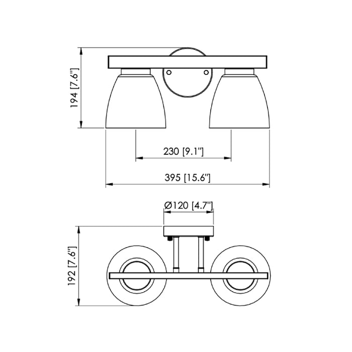 Westgate VLA-E26-2L 2-lt 16" Vanity Light