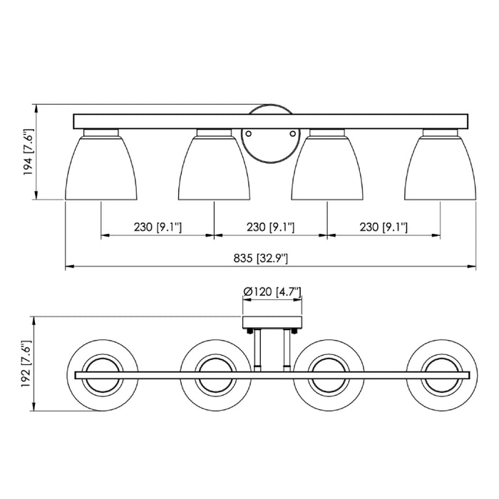 Westgate VLA-E26-4L 4-lt 33" Vanity Light