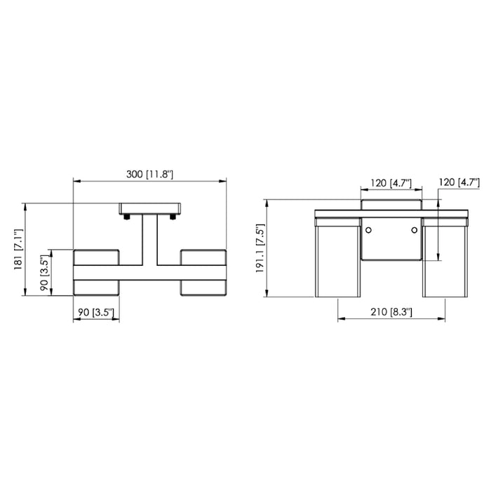 Westgate VLM-E26-2L 2-lt 12" Vanity Light