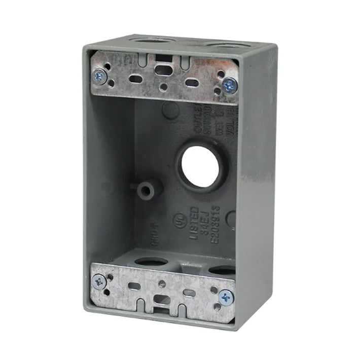 Westgate W1B75-4 One-Gang Weatherproof Box, 3/4" Trade, 4 Outlet Holes