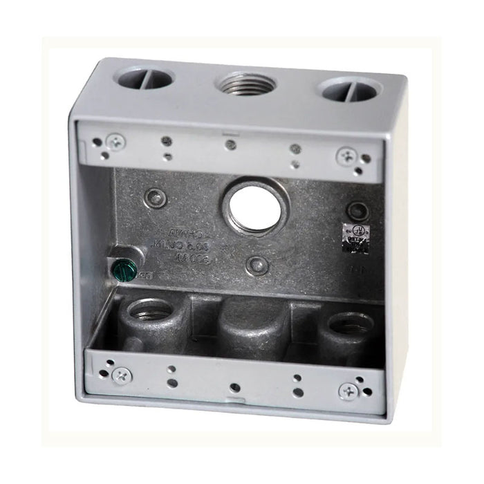 Westgate W2B100-4 Two-Gang Weatherproof Box, 1" Trade, 4 Outlet Holes