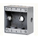Westgate W2B100-5X Two-Gang Weatherproof Box, 1" Trade, 5 Outlet Holes