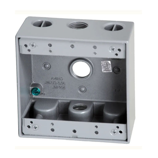 Westgate W2B50-3 Two-Gang Weatherproof Box, 1/2" Trade, 3 Outlet Holes