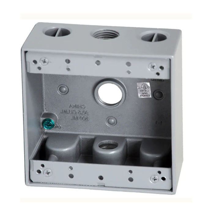 Westgate W2B50-3 Two-Gang Weatherproof Box, 1/2" Trade, 3 Outlet Holes