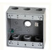 Westgate W2B75-7 Two-Gang Weatherproof Box, 3/4" Trade, 7 Outlet Holes