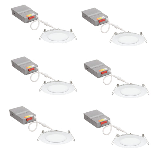 Juno Contractor Select WF4 SWW5 4" LED Ultra-Thin Wafer Switchable Downlight, 5CCT Switchable, 6-Pack