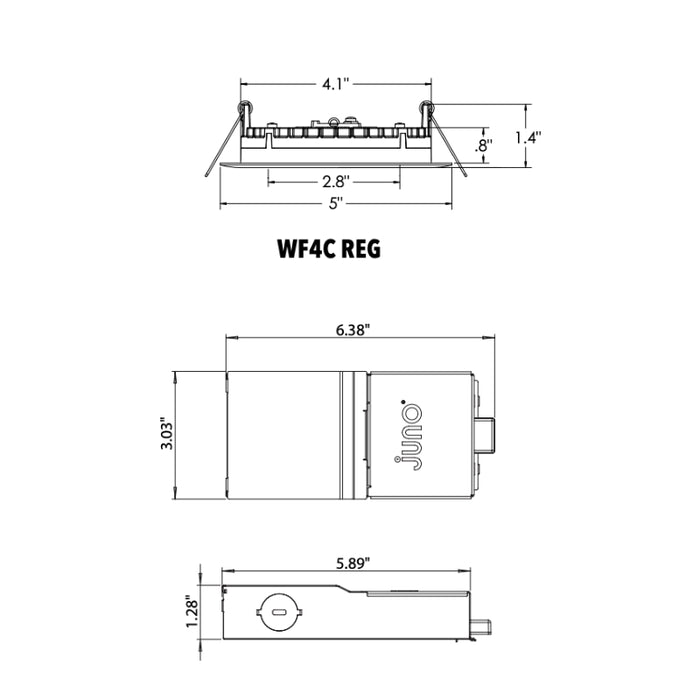 Juno Contractor Select WF4C REG 4" LED Smart Regressed Canless Wafer Downlight