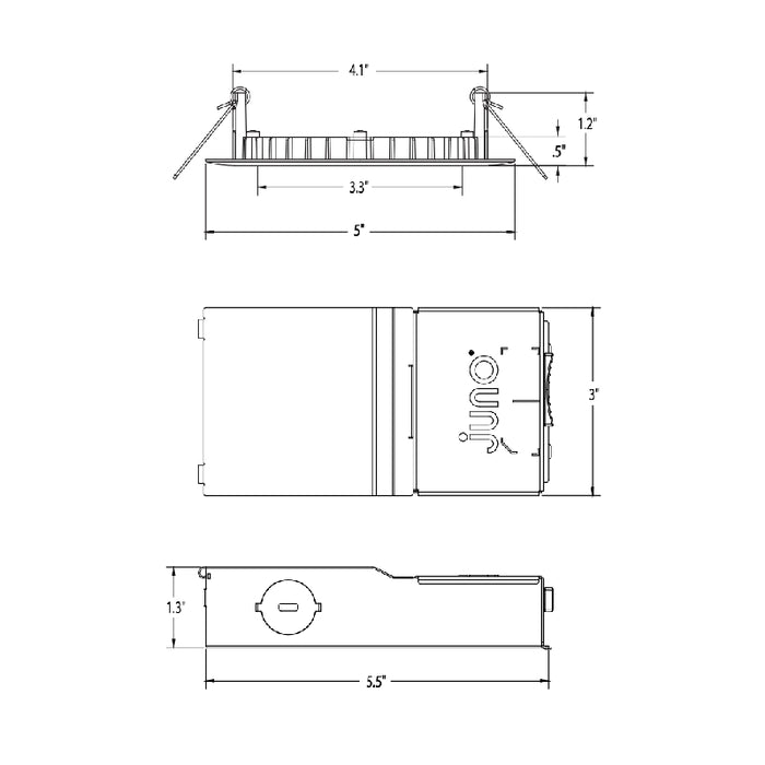 Juno Contractor Select WF4 SWW5 4" LED Ultra-Thin Canless, CCT Selectable, 670 lm, White