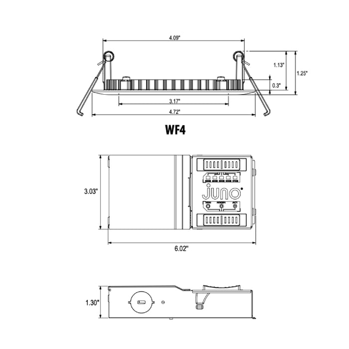 Juno Canless WF4 4" LED Smooth Slim Disk - Lumens and CCT Selectable