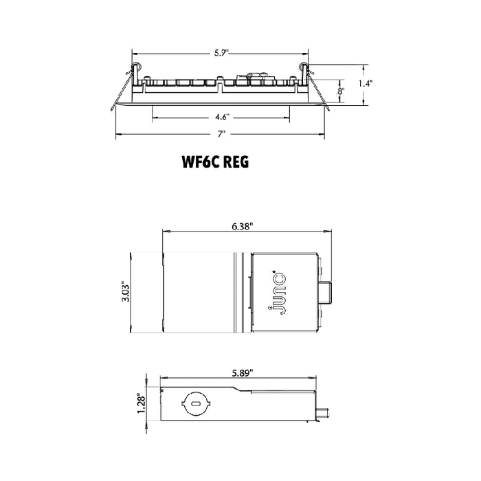 Juno Contractor Select WF6C REG 6" LED Smart Regressed Canless Wafer Downlight