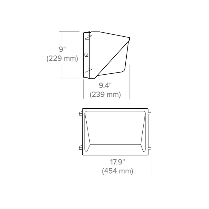 EXO WGH3 80-120W LED Wattage/CCT Selectable Glass Refractor Wall Pack, 120-277V Dark Bronze