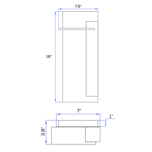 Sarin WL228 Moonlight 15W 18" Tall LED Outdoor Wall Sconce, 3CCT Tunable