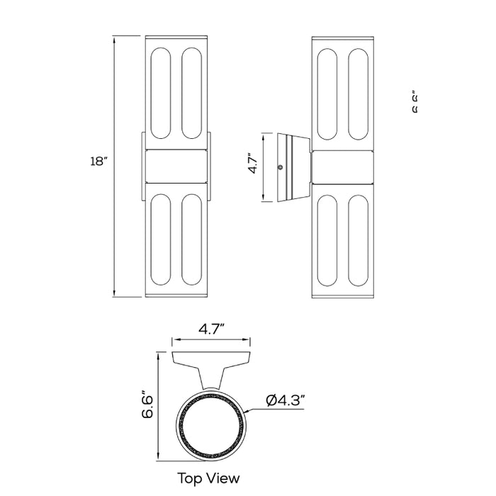 Sarin WL5103 Moonlight 60W 18" Tall Outdoor Wall Sconce