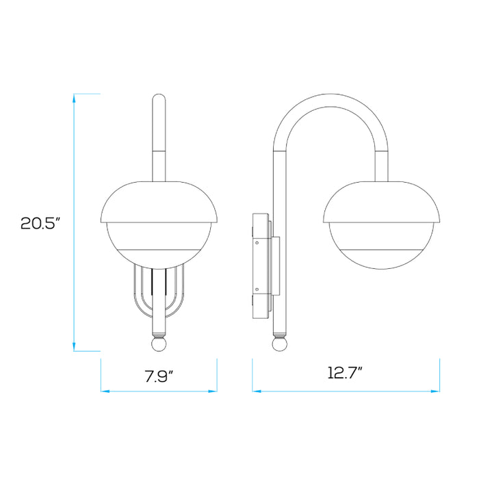 Sarin WL5581 40W 21" Tall Outdoor Wall Sconce