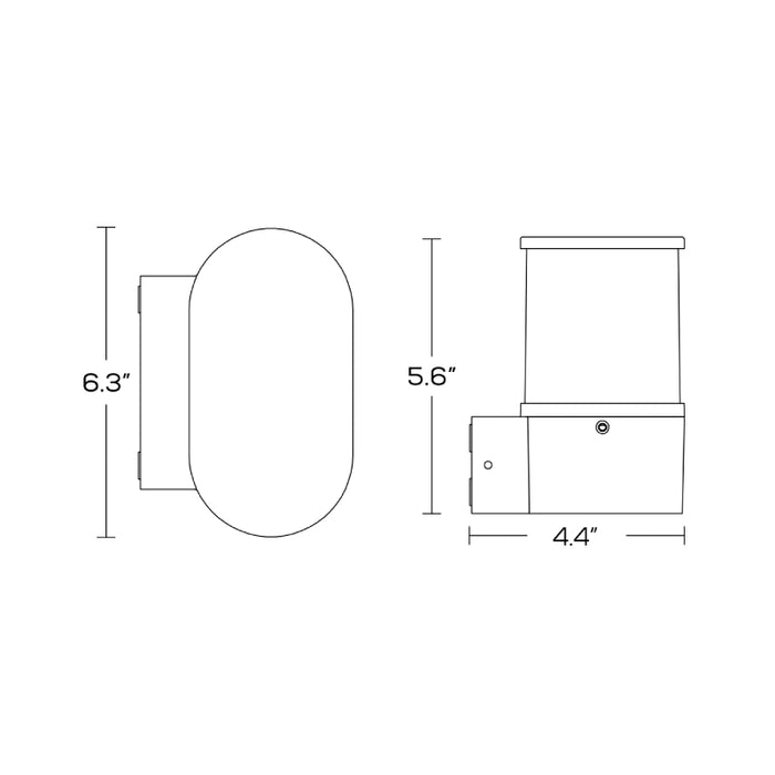 Sarin WL5821 13W 6" LED Outdoor Wall Sconce, Tunable