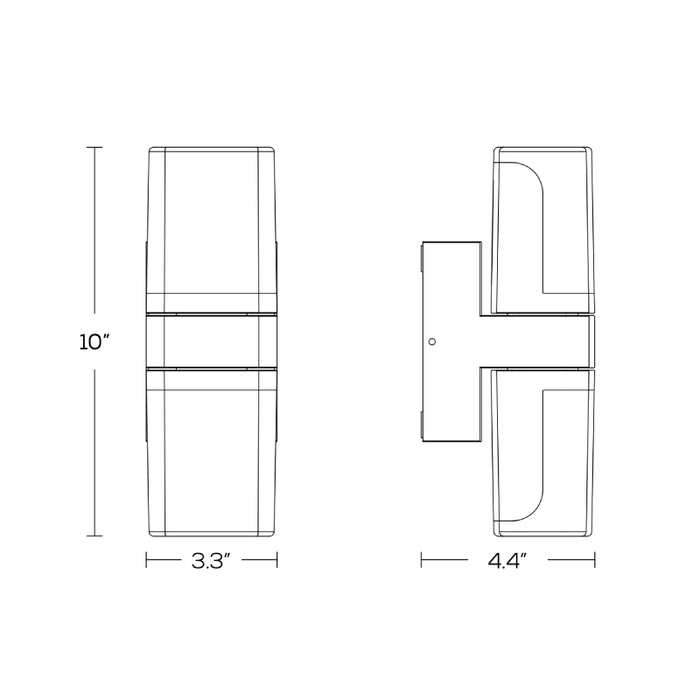 Sarin WL5942 13W 10" Tall LED Outdoor Wall Sconce, Tunable