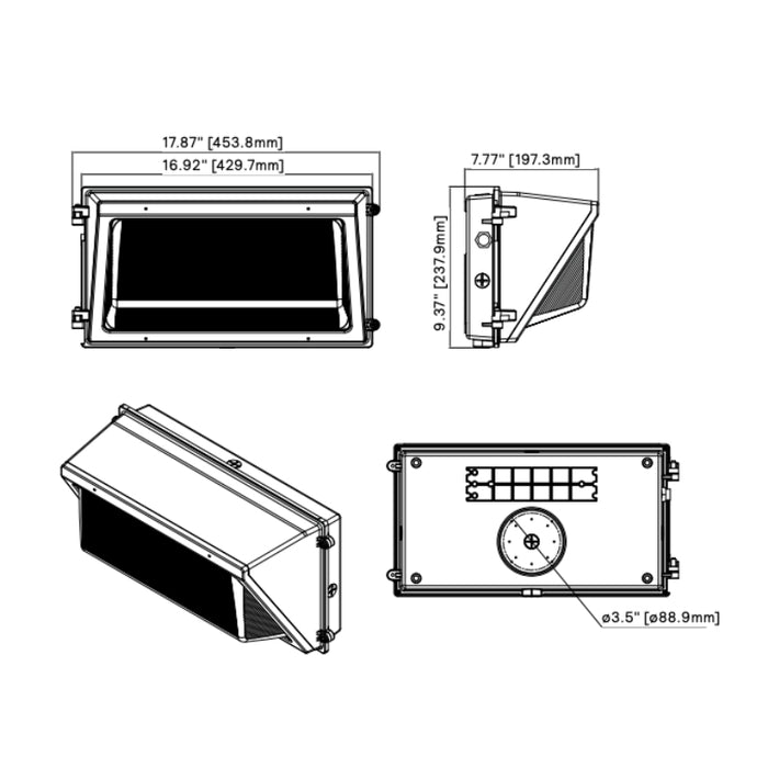 Stonco WP150 120W/130W/140W/150W LED Wall Pack, 3CCT Selectable, Up to 24000 lm, Daylight Sensor, 120-347V