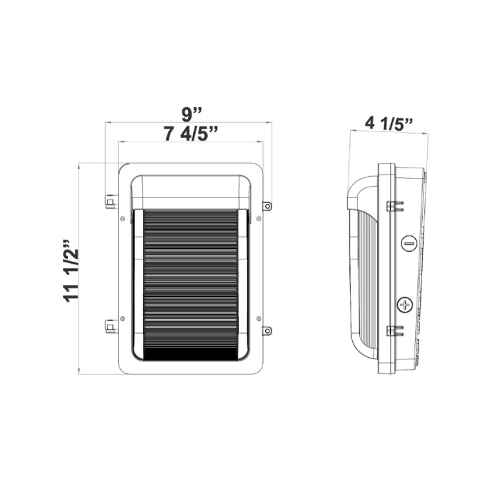 Westgate WPFX 15W/25W/40W LED Flat Wall Pack, 3CCT Selectable, 120-277V