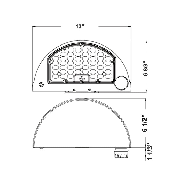 Westgate WPMX-48-80W-MCTP-SR 48W/64W/80W LED Half-Moon Wall Pack, Power & CCT Adjustable, Sensor Ready
