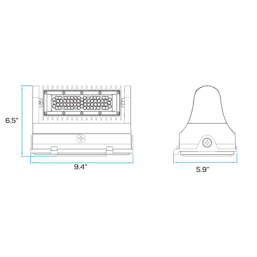 Sarin WPR01 40W LED Rotatable Wall Pack, Up to 5600 lm, 5700K, 120-277V