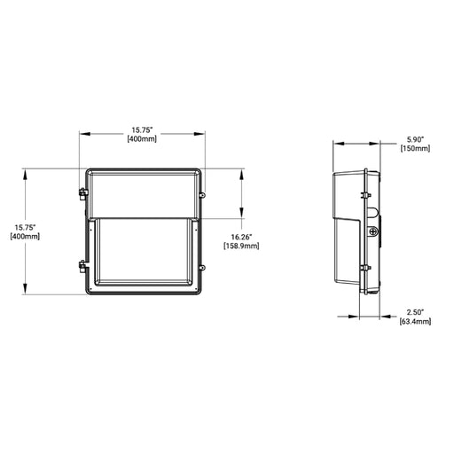 Lumark WPSQ 70W/80W/90W/100W LED Square Wall Pack, 3CCT Selectable, 120-347V