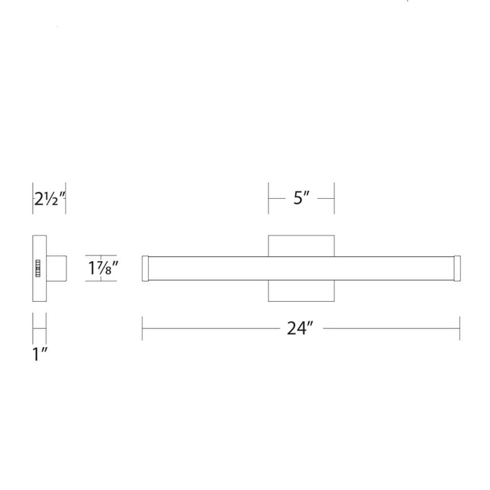 WAC WS-240824 Slim 1-lt 24" LED Vanity Light, CCT Selectable