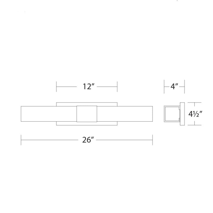 WAC WS-240926 Studio 1-lt 26" LED Vanity Light, CCT Selectable