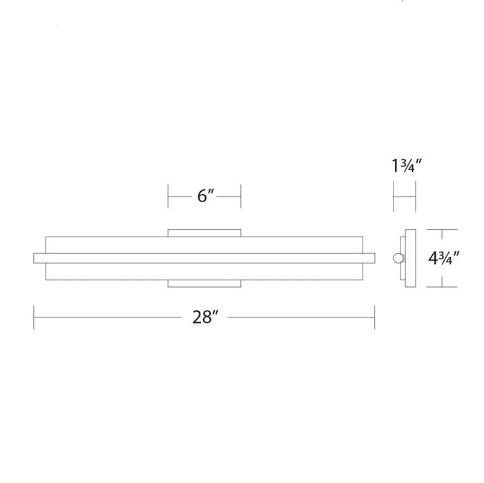 WAC WS-241128 Razor 1-lt 28" LED Vanity Light, CCT Selectable