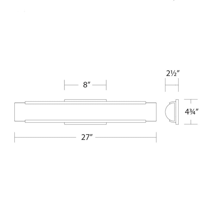 WAC WS-241227 Demi 1-lt 27" LED Vanity Light, CCT Selectable