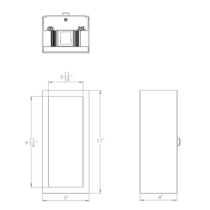 WAC WS-W230511 Window 3-lt 11" Tall LED Outdoor Wall Sconce