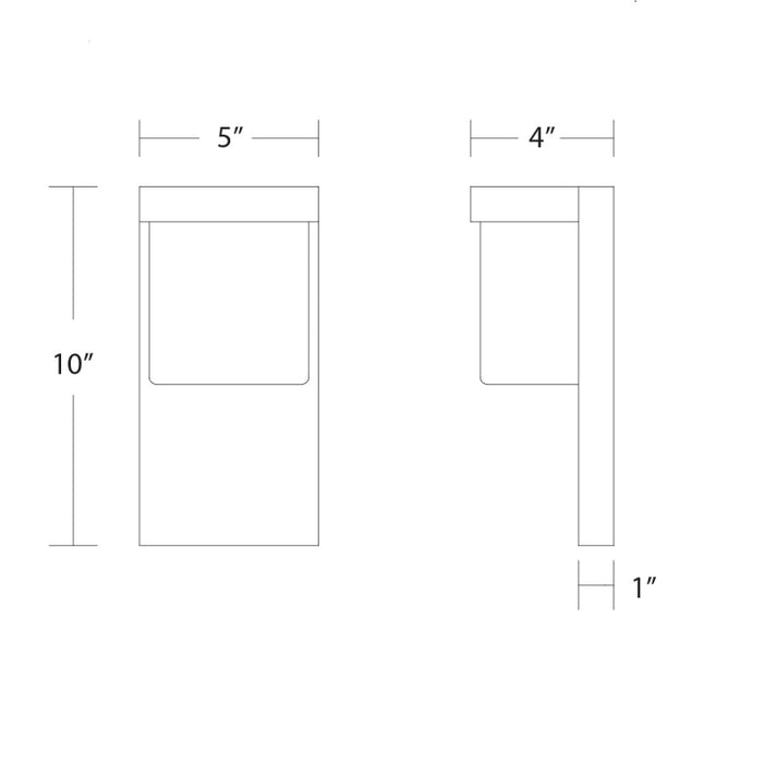 WAC WS-W241310 Midtown 1-lt 10" Tall LED Outdoor Wall Light