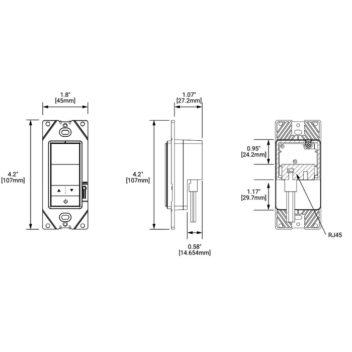 WaveLinx WST-C CAT Wallstation, 3 Buttons
