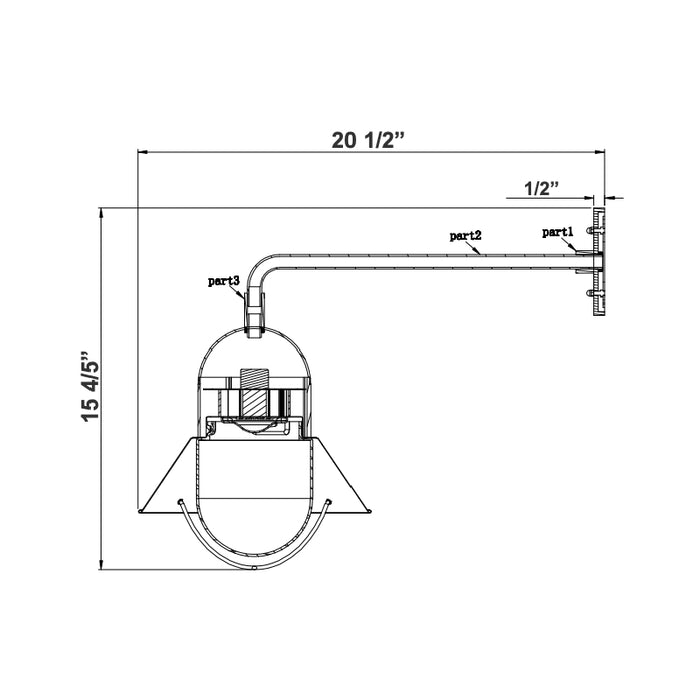 Westgate WSX 20W/30W/40W LED Seaside Outdoor Wall Lantern, 15" Long Horizontal Arm, CCT Selectable, Up to 4000lm, 120-277V