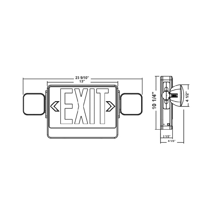Westgate XTU-CL-EM 2-in-1 LED Color-Selectable Universal Exit/Emergency Combo