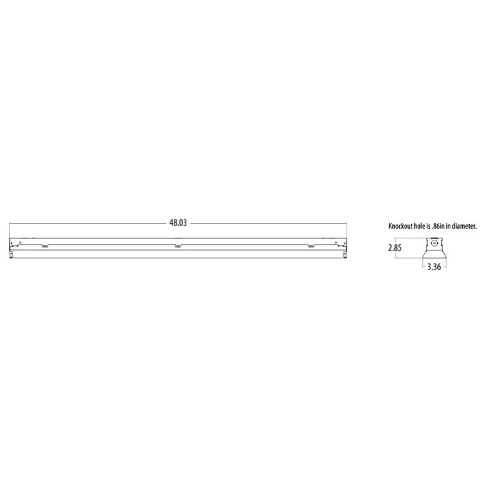 Lithonia ZL1F 48" 39W LED Strip Light with Wide Flat Lens