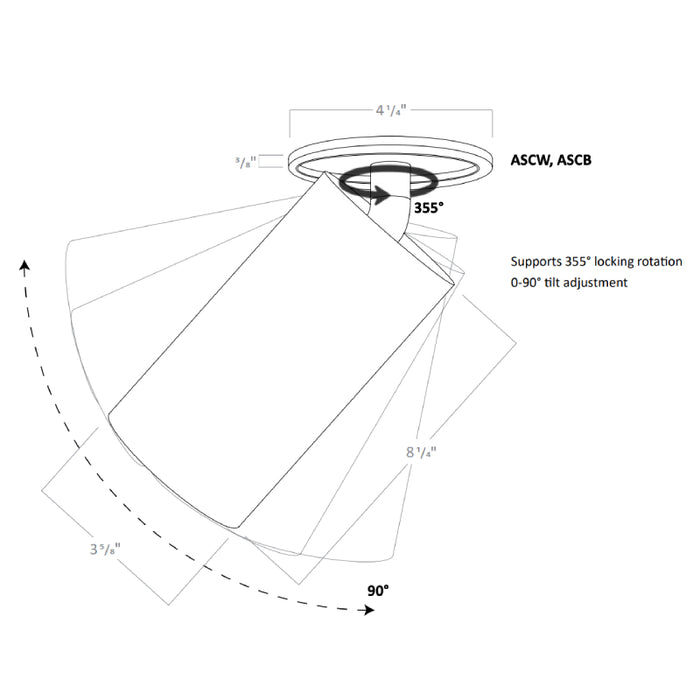 Rayon PH3 Adjustable Surface Mount for RCYA3 Cylinder