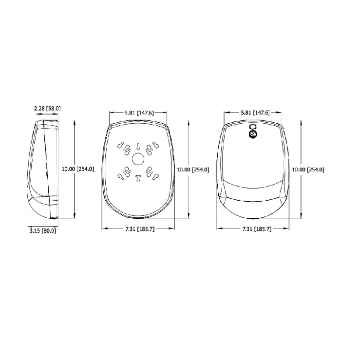 Lithonia AFB Basics LED Die-Cast Aluminum Emergency Unit, Normally-OFF, 120-347V, Nicad Battery, Wide Throw Optics
