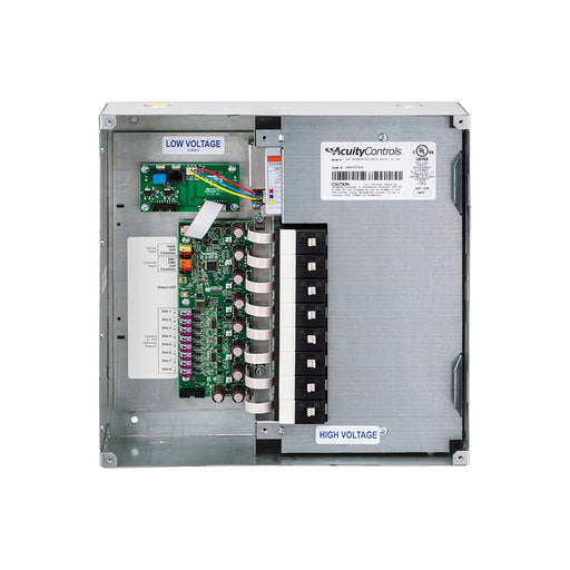 nLight ARP INTENC08 NLT 8FCR MVOLT 1VB SC SM Acuity Relay Panel, Include INT and ENC, 8-Relay Enclosure, 8-Field Configurable Relays, 120-277V, 1 Voltage Barrier, Screw Cover, Surface Mount
