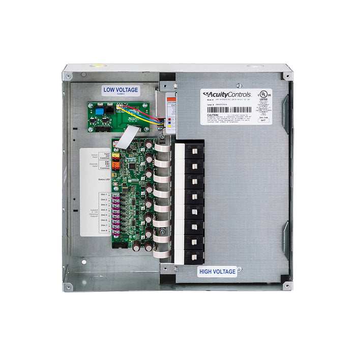 nLight ARP INTENC08 NLT 8FCR MVOLT 1VB SC SM Acuity Relay Panel, Include INT and ENC, 8-Relay Enclosure, 8-Field Configurable Relays, 120-277V, 1 Voltage Barrier, Screw Cover, Surface Mount