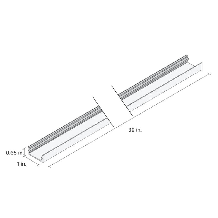 Diode LED DI-OBD-MTCH-39 OBD Flex Optics Low 39 Inch Profile Aluminum Finish Mounting Channel