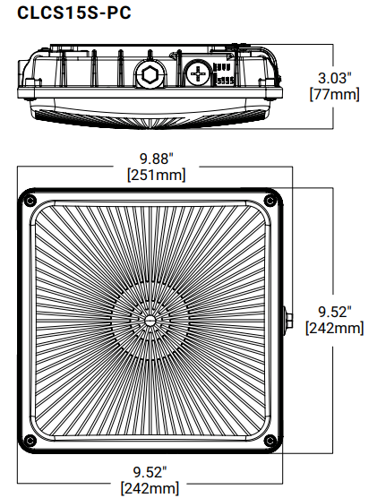 Lumark CLCS15S-PC LED Canopy Light Lumen and CCT Selectable with Photocell