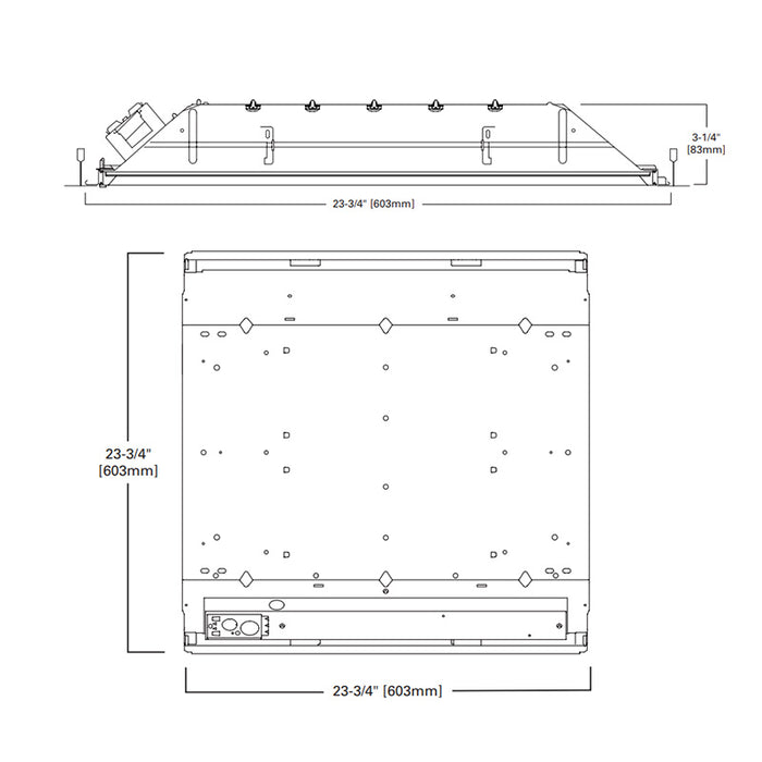 Corelite 22PD-50-PB1 Perceive 2x2 41.9W LED Recessed Troffer, Bevel Shielding