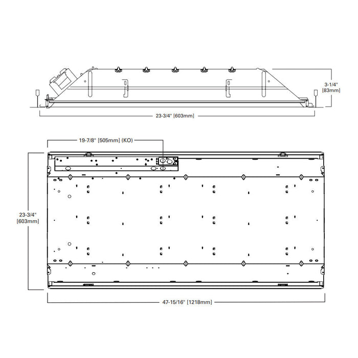 Corelite 24PD-80-PB1 Perceive 2x4 61.2W LED Recessed Troffer, Bevel Shielding