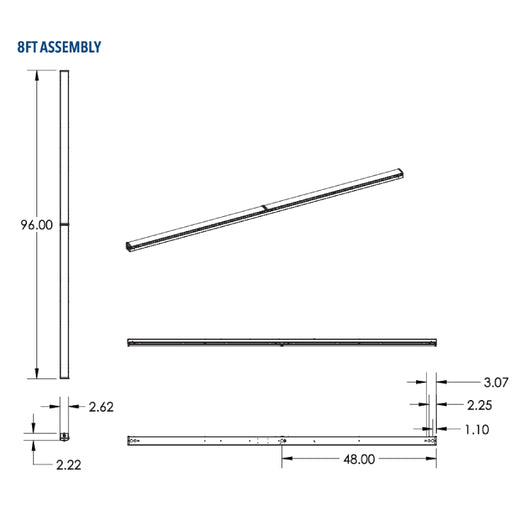 Lithonia Contractor Select CSS 8-ft 48W/53W/74W LED Strip Light, 3CCT Selectable, Up to 10907LM, 120-347V