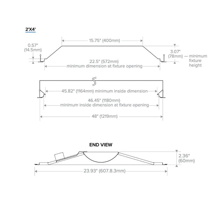 Columbia CTK24 2x4 CTK 35W LED Troffer Retrofit Kit, 4000K