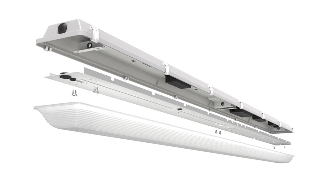 Lithonia FEM LED 48" Vapor Tight 8000Lm 62W 4000K Low-Profile Enclosed 120-277V