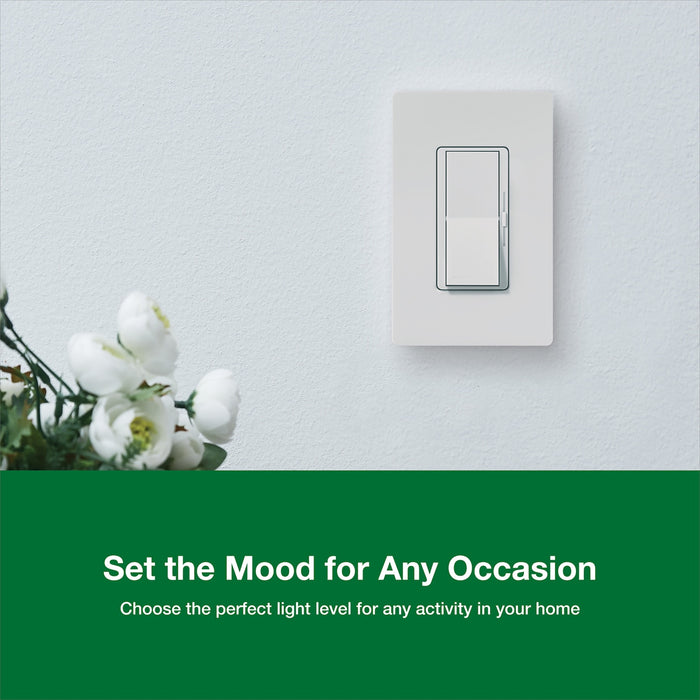 Lutron Diva LED+ Dimmer DVCL-153P – 150W LED / 600W Incandescent Single-Pole/3-Way Dimmer Switch, Preset Paddle
