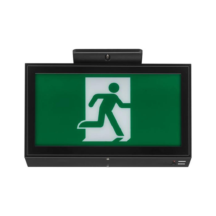 Lithonia EARM Signature Extruded Aluminum Running Man Sign, Nickel-cadmium Battery, Double face, Self-diagnostics, 120V - Black