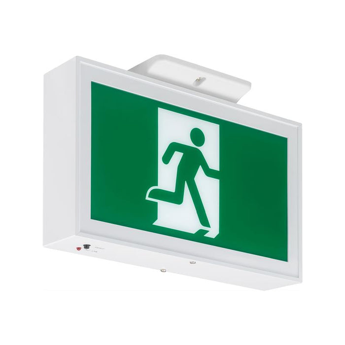 Lithonia EARM Signature Extruded Aluminum Running Man Sign, Nickel-cadmium Battery, Double face, Self-diagnostics, 120V